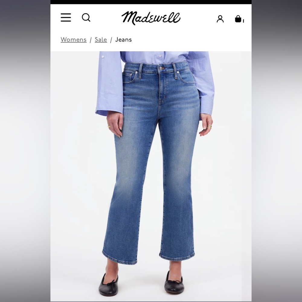 Madewell Women's Curvy Kick Out Blue Jeans